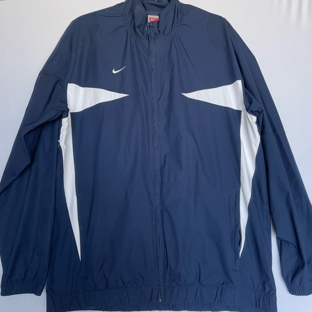 Vintage Navy Blue Nike Fit Storm Windbreaker Full Zip Up Jacket Men’s Size L